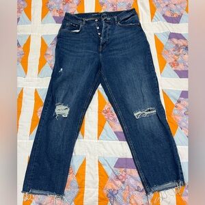 Old Navy Extra High-Rise ripped blue jeans